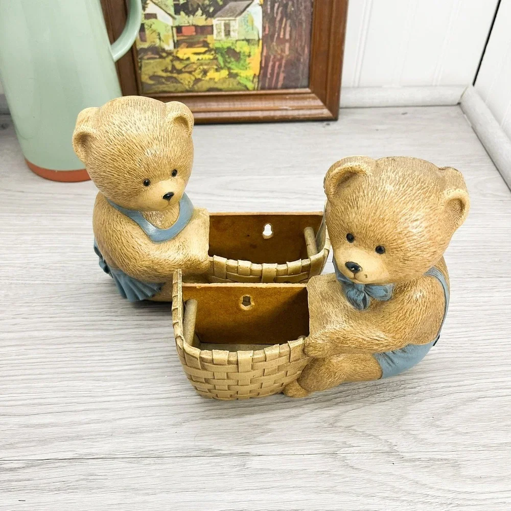 Vintage Teddy Bear Wall Shelves: 1980s Burwood Homco Decor (Set of 2)‎